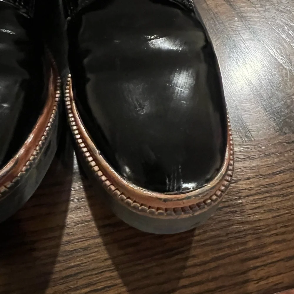 Zara Womens Size 36 Black Patent Leather Oxford Lace Up Loafers